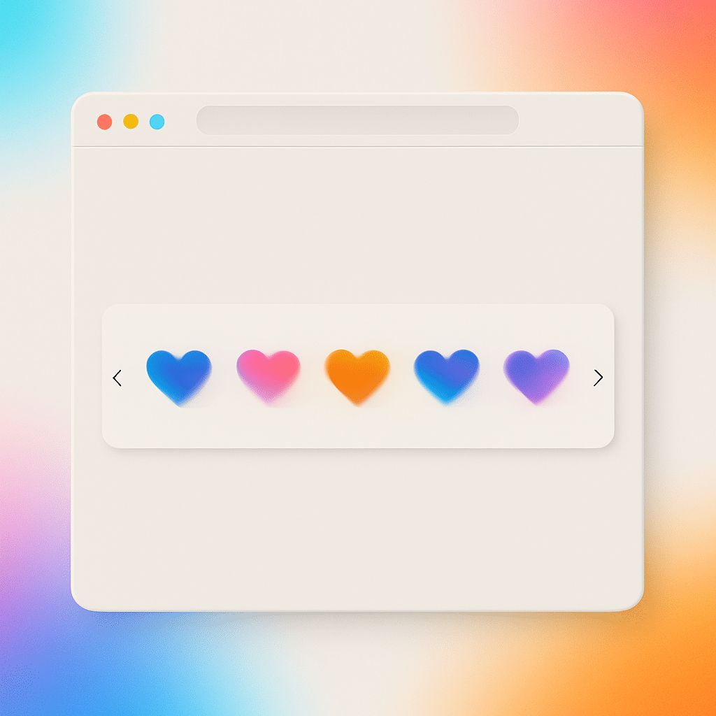 WordPress Plugin Infinite Logo Carousel Block mit poppigen Gradients im Retro‑Apple Look als Browser Mockup